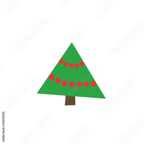 christmas tree illustration. Template for a postcard and for printing on goods, on clothes and paper. 