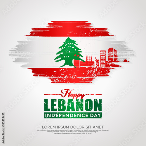 Lebanon Independence day greeting card Template