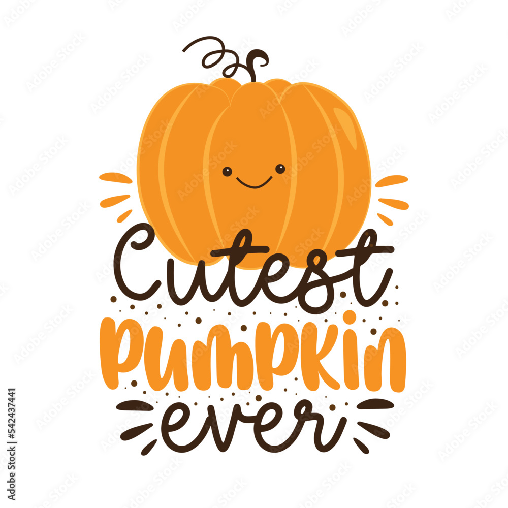 Cutest pumpkin ever - cute pumpkin face. Good for greeting card, T shirt print, baby clothes, label, and other decoartion. Cutest pumpkin ever - cute pumpkin face. Good for greeting card, T shirt print, baby clothes, label, and other decoartion.