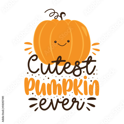 Cutest pumpkin ever - cute pumpkin face. Good for greeting card  T shirt print  baby clothes  label  and other decoartion.