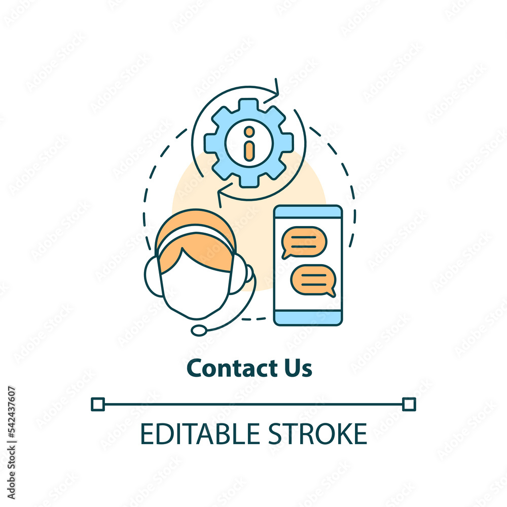 Contact us concept icon. Customer support. Web wallet. Internet banking registration abstract idea thin line illustration. Isolated outline drawing. Editable stroke. Arial, Myriad Pro-Bold fonts used Contact us concept icon. Customer support. Web wallet. Internet banking registration abstract idea thin line illustration. Isolated outline drawing. Editable stroke. Arial, Myriad Pro-Bold fonts used
