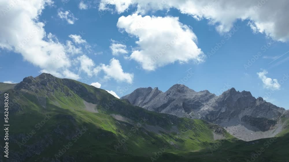 Time-lapse shot of a landscape with mountains near Luenersee, Austria Time-lapse shot of a landscape with mountains near Luenersee, Austria