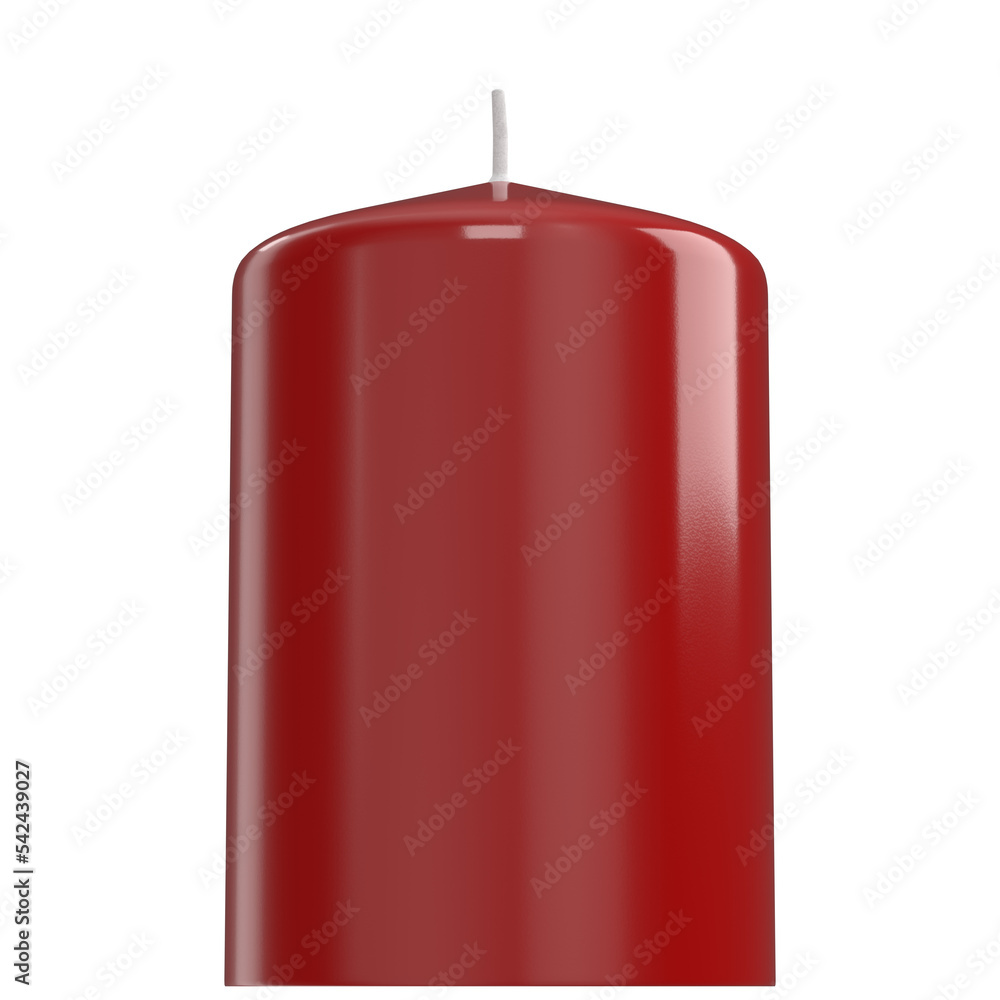 3d rendering illustration of a red pillar candle 3d rendering illustration of a red pillar candle