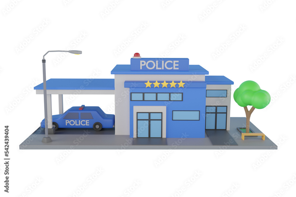 police department building. 3d illustration of Police Station Building . 3d rendering
