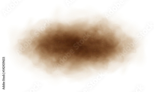 Sand cloud, sandstorm, dirty dust or brown smoke. Heavy thick smog effect. Realistic vector illustration