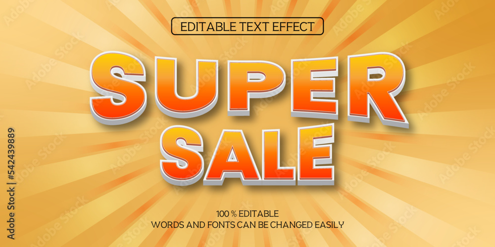 Super sale 3d Editable vector text effect