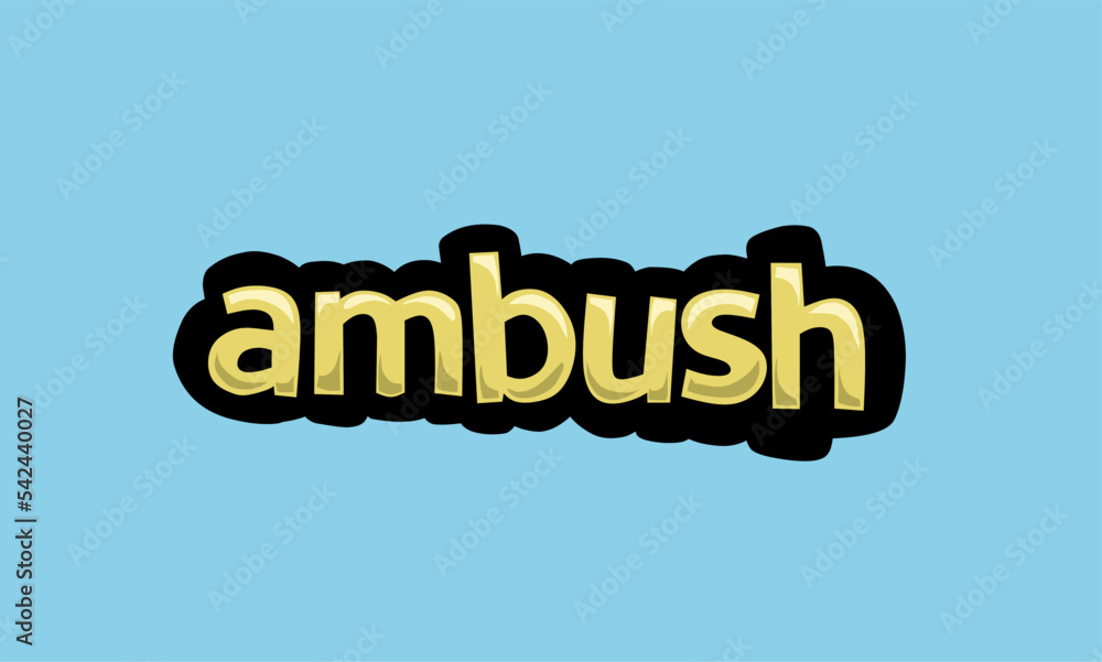 AMBUSH writing vector design on a blue background