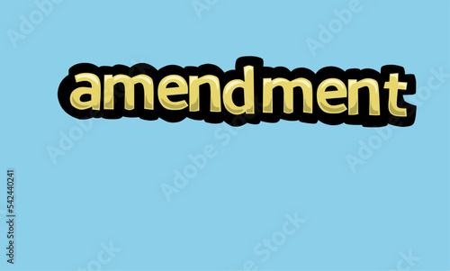 AMENDMENT writing vector design on a blue background
