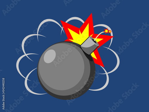 Wallpaper Mural Old round bomb with a burning fuse Torontodigital.ca