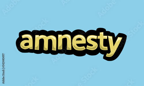 AMNESTY writing vector design on a blue background