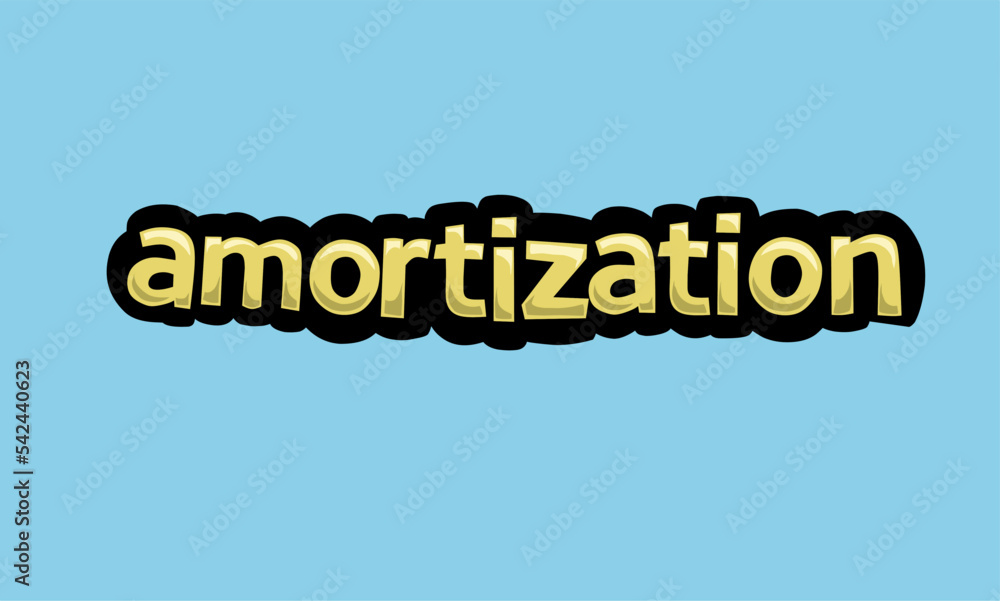 AMORIZATION writing vector design on a blue background