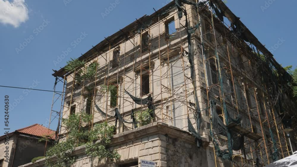 Abandoned Building after Bosnian War, Establishing Shot Abandoned Building after Bosnian War, Establishing Shot