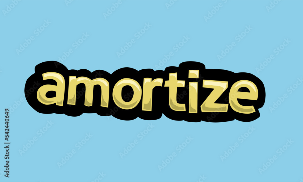 AMORTIZE writing vector design on a blue background