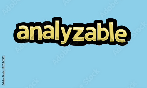 ANALYZABLE writing vector design on a blue background