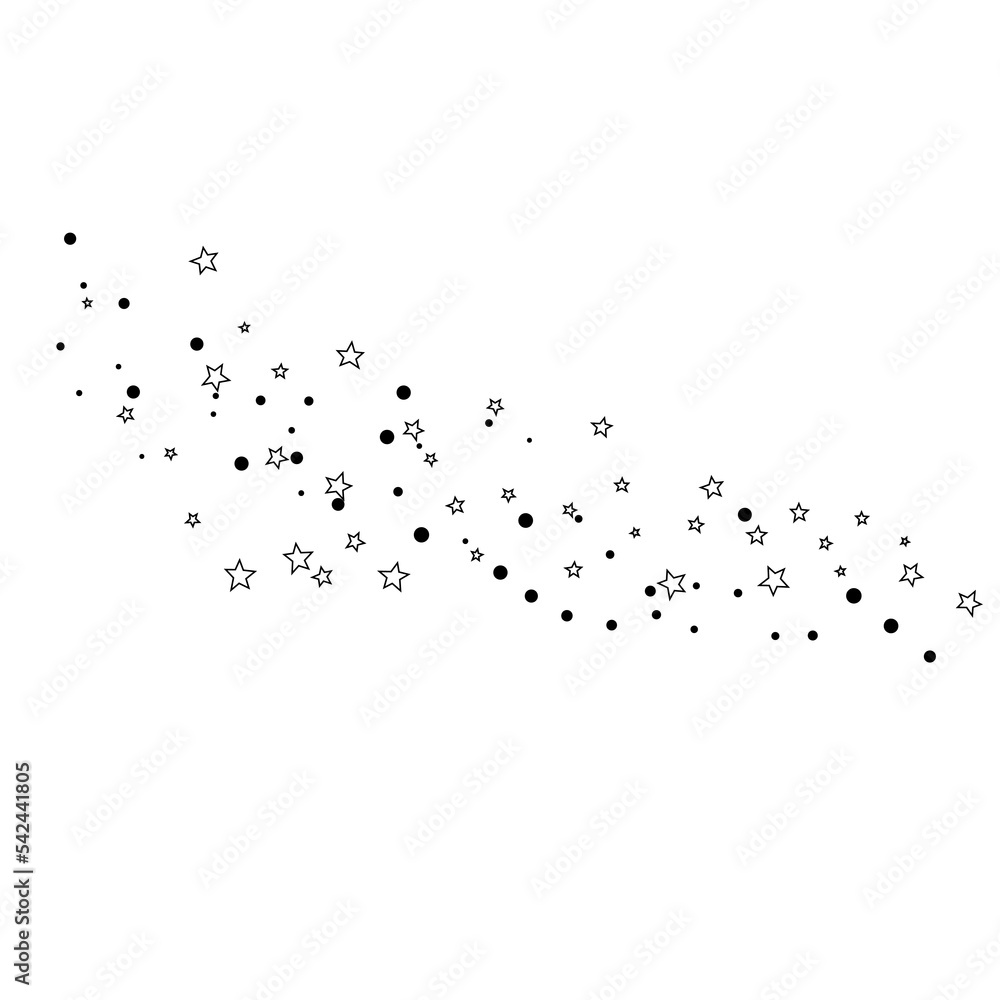line from dots and stars on white background. element for lodo, design, work line from dots and stars on white background. element for lodo, design, work