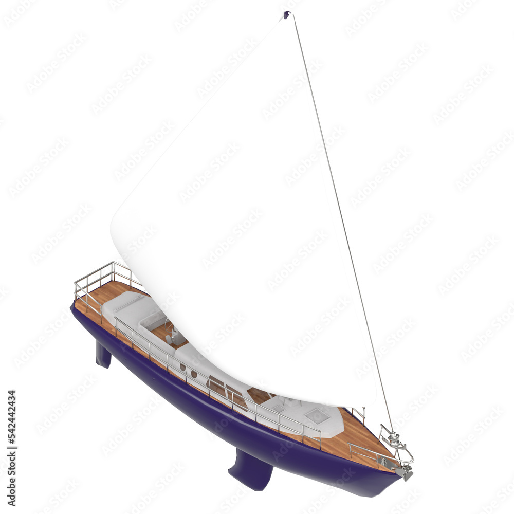 3d rendering illustration of a regatta sailboat