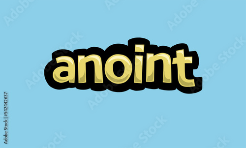 ANOINT writing vector design on a blue background