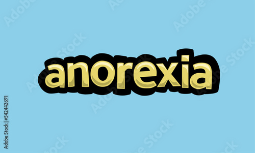 ANOREXIA writing vector design on a blue background