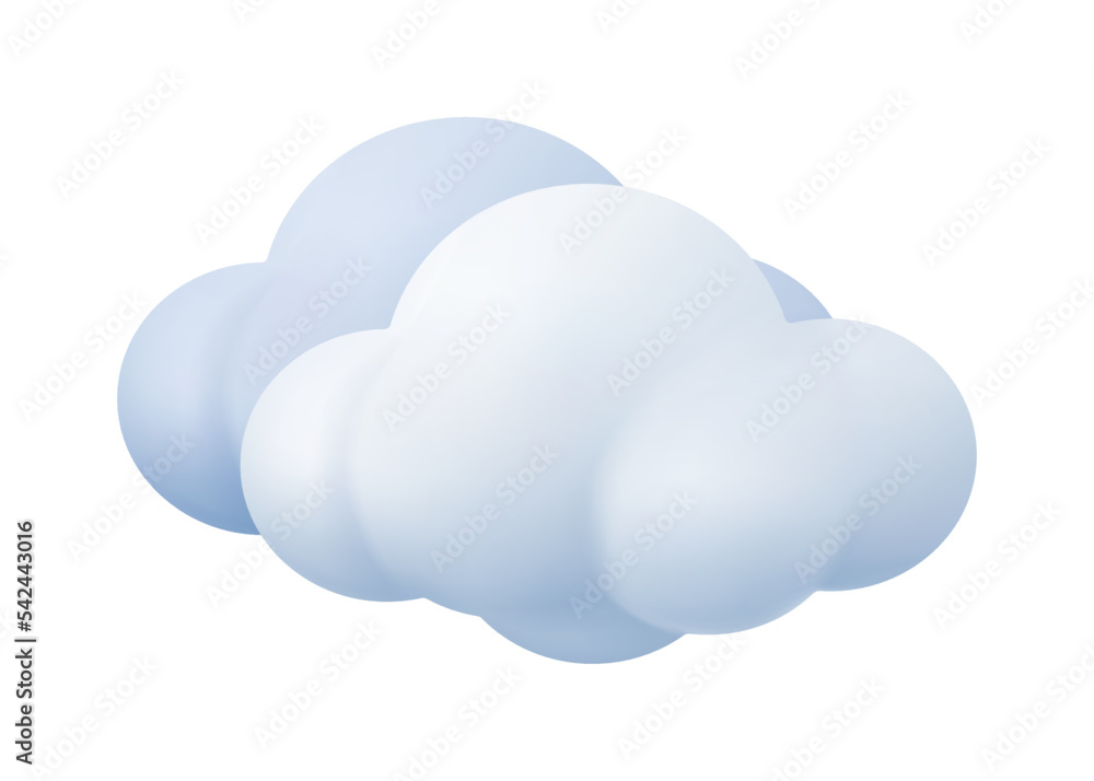 Cloudy meteorological condition, isolated weather forecast icon. Visible mass of condensed water vapor. Vector in three dimensional 3d, realistic style Cloudy meteorological condition, isolated weather forecast icon. Visible mass of condensed water vapor. Vector in three dimensional 3d, realistic style