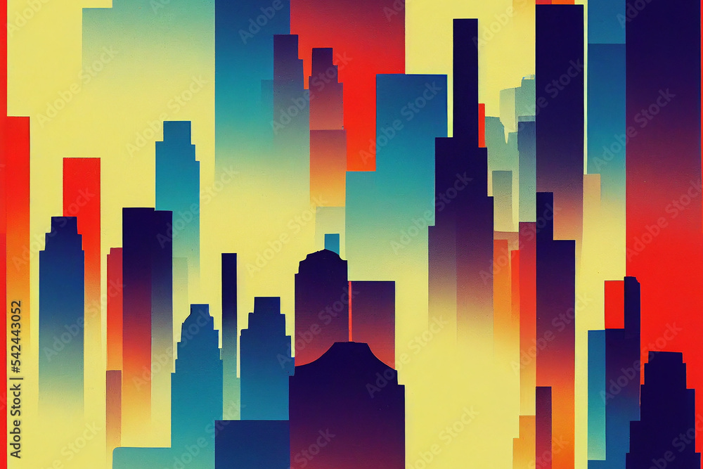 Cityscape pattern inspired by New York City in Fall