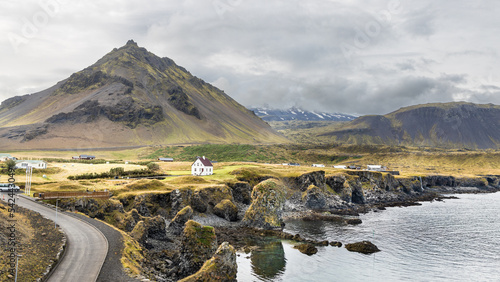 Arnarstapi is a tiny fishing village situated at the foot of Mt. Stapafell in Iceland  thriving tourism destination with scenic landscape