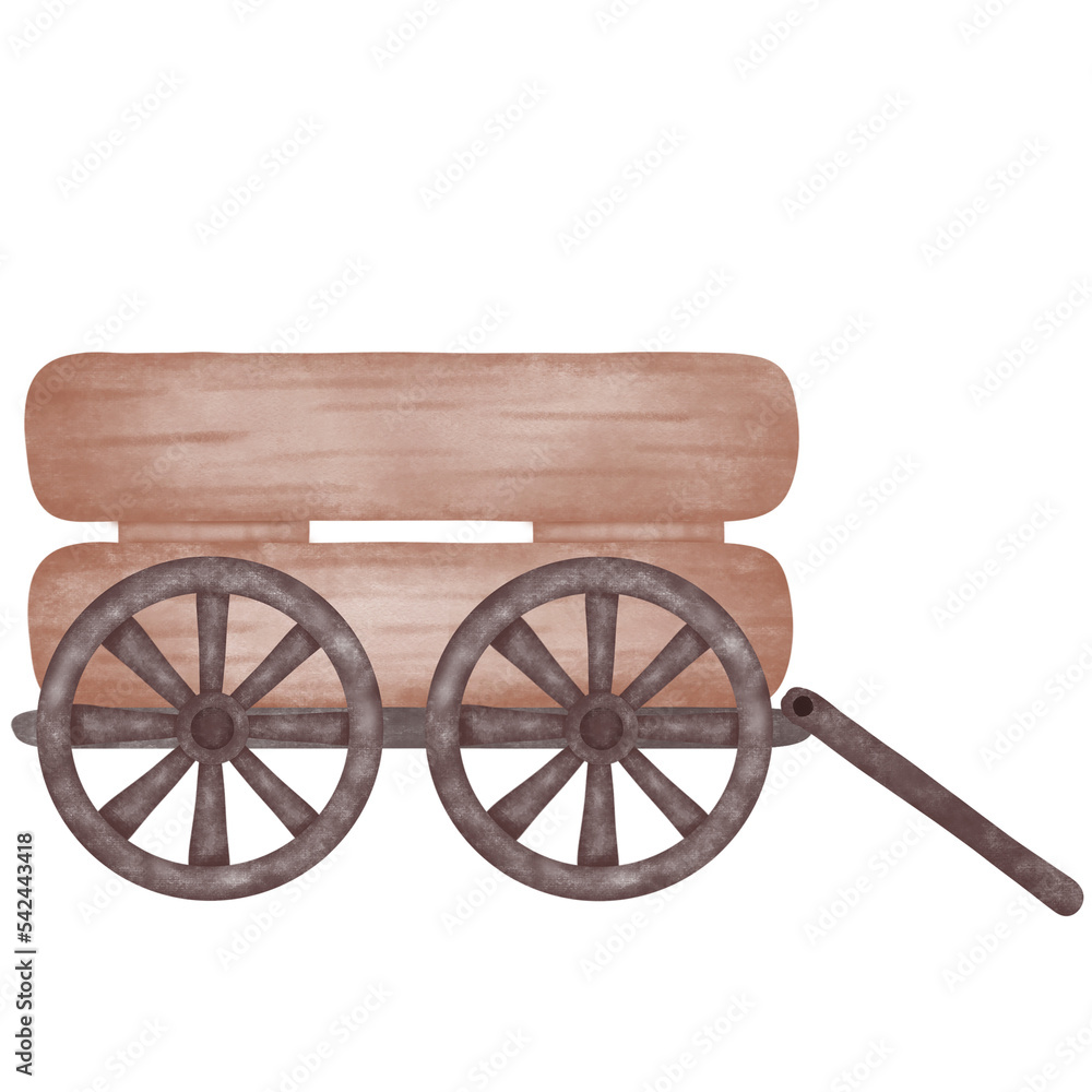 Fototapeta premium Christmas-Rickshaw watercolor