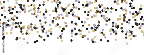 Golden serpentine confetti on transparent background. luxury isolated