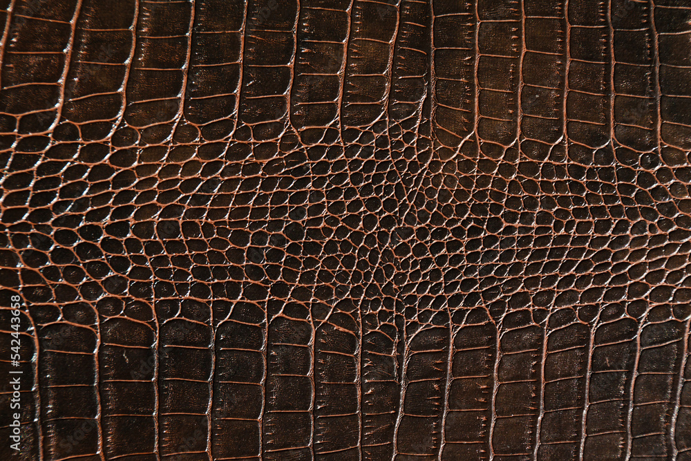 Very luxurious brown crocodile skin texture used in textile industry
