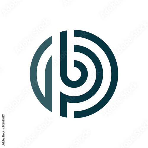 PB or BP circle anagram logo photo