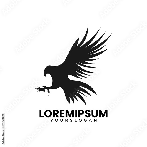 Silhouette style eagle logo illustration vector