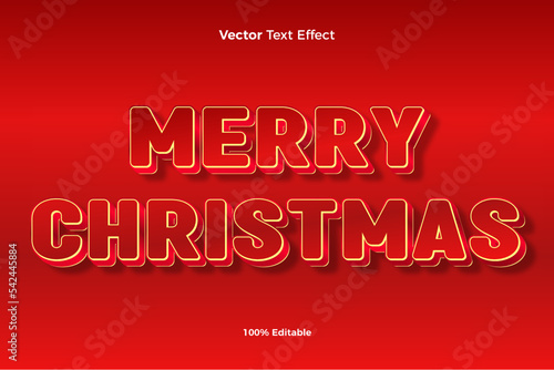 Merry Christmas vector 3d text effect style 