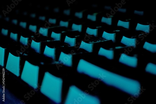 Close-up shot of a dark keyboard buttons