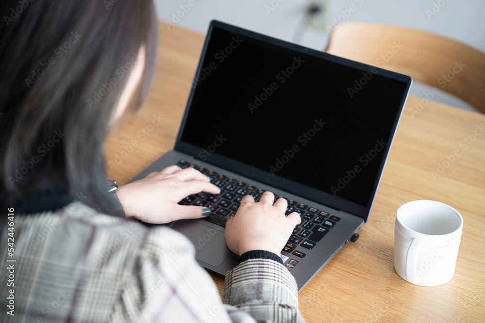 Fototapeta premium パソコンに集中する女性