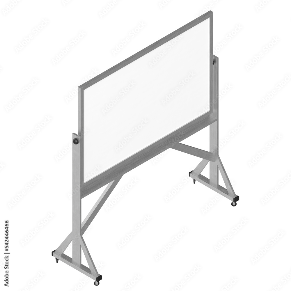 3d rendering illustration of a reversible freestanding whiteboard 3d rendering illustration of a reversible freestanding whiteboard