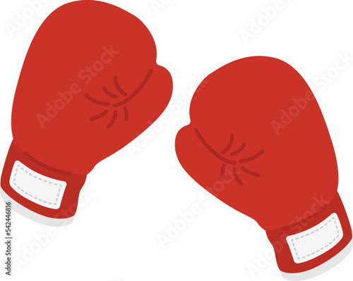 赤色のボクシンググローブのイラスト