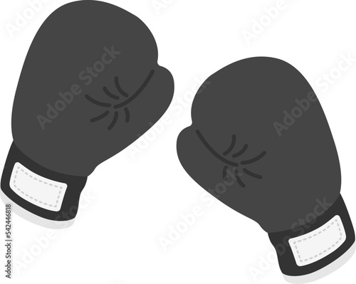 黒色のボクシンググローブのイラスト