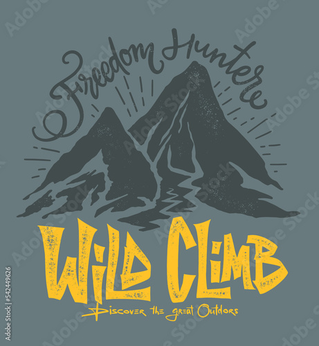 Wild Climb graphic print design for t shirt and others.
