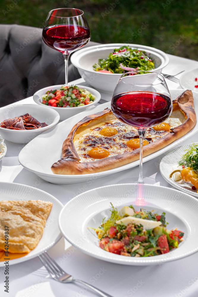 Lunch from Caucasian dishes Lunch from Caucasian dishes