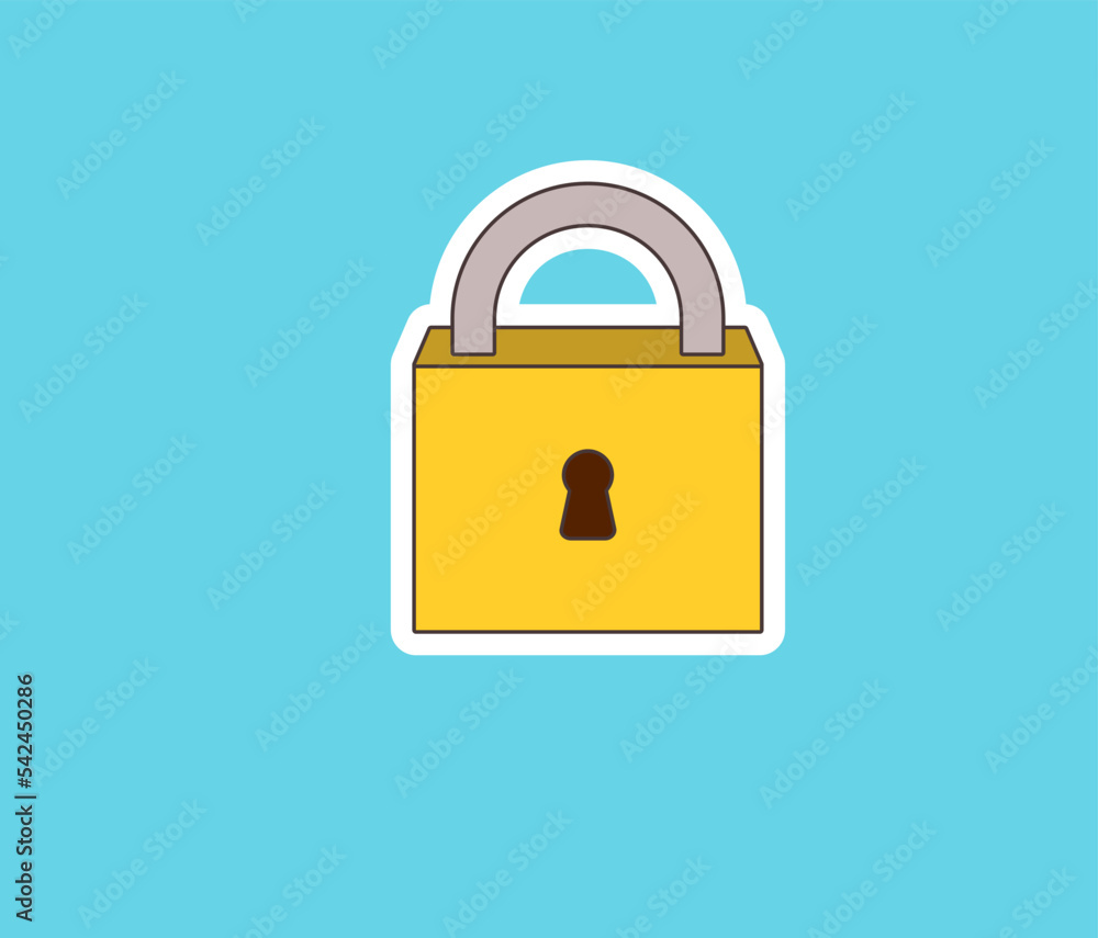 padlock safety sticker design isolated padlock safety sticker design isolated