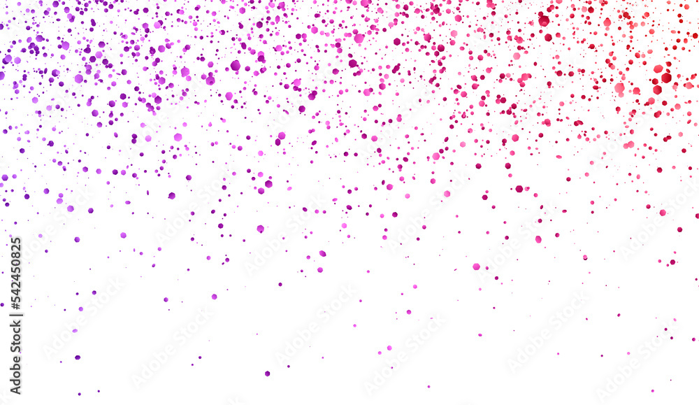 Red purple glitter falling confetti isolated