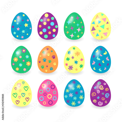 Colored Easter eggs isolated PNG