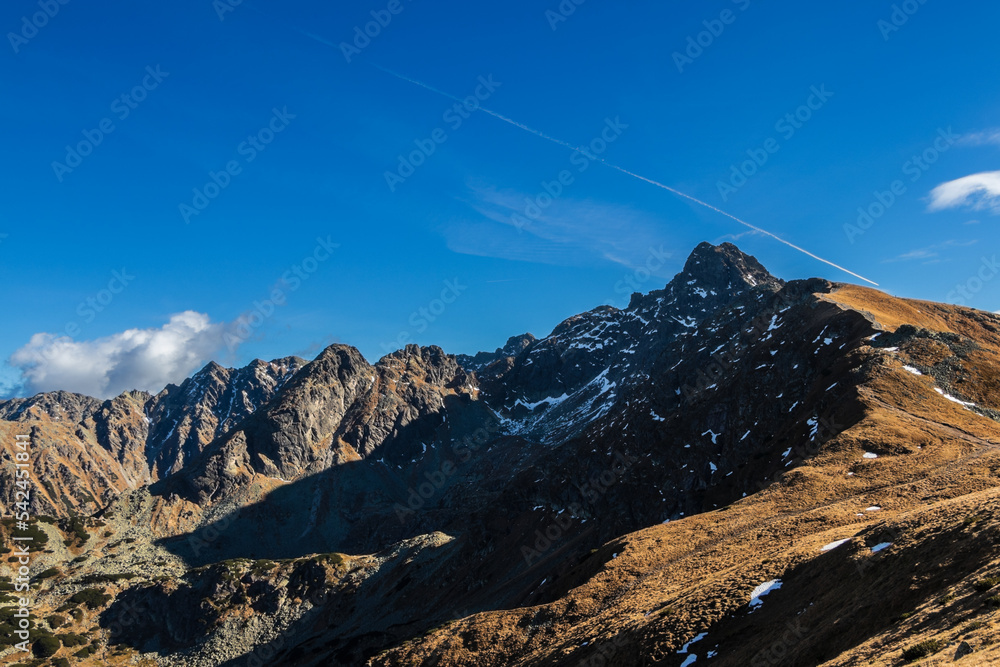 Tatry krajobraz górski jesień słońce chmury