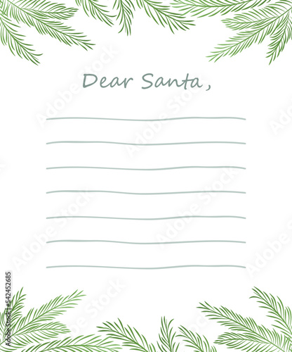 christmas wish list letter to santa claus for kids
