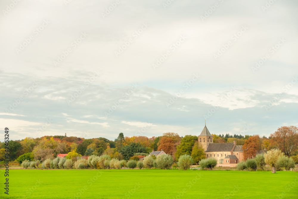 Fototapeta premium Autumn view of the village of Oosterbeek in Gelderland, The Netherlands