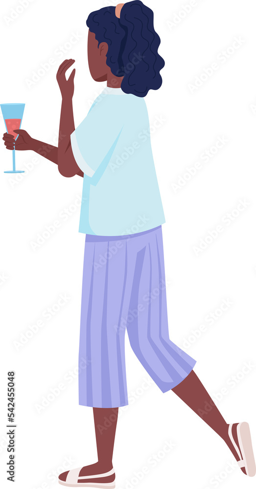Amazed young lady semi flat color raster character. Standing figure. Full body person on white. Woman in casual outfit simple cartoon style illustration for web graphic design and animation Amazed young lady semi flat color raster character. Standing figure. Full body person on white. Woman in casual outfit simple cartoon style illustration for web graphic design and animation