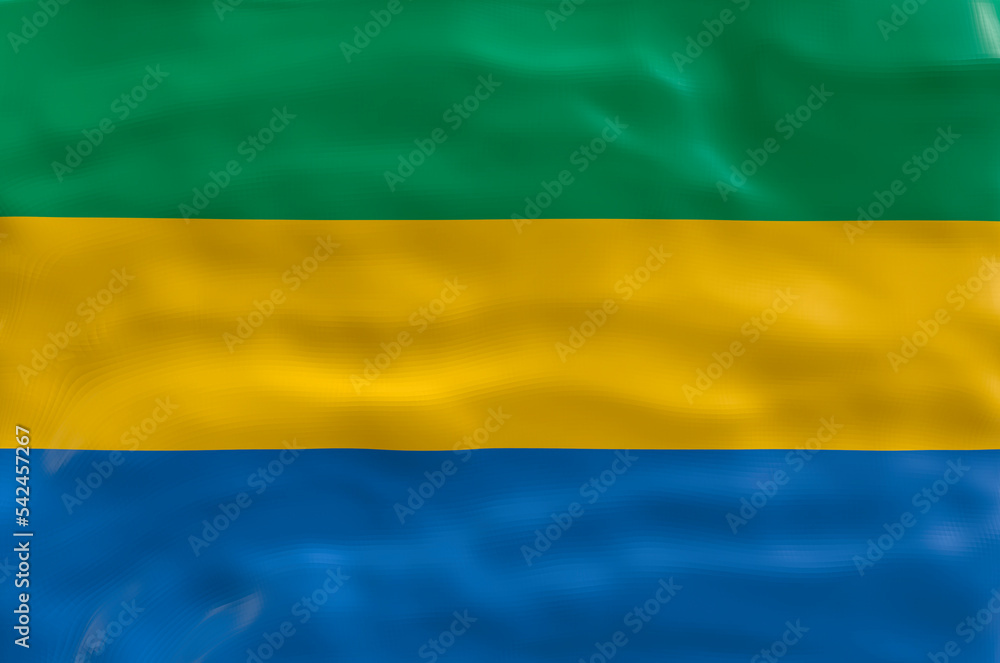 National flag of Gabon. Background with flag of Gabon National flag of Gabon. Background with flag of Gabon