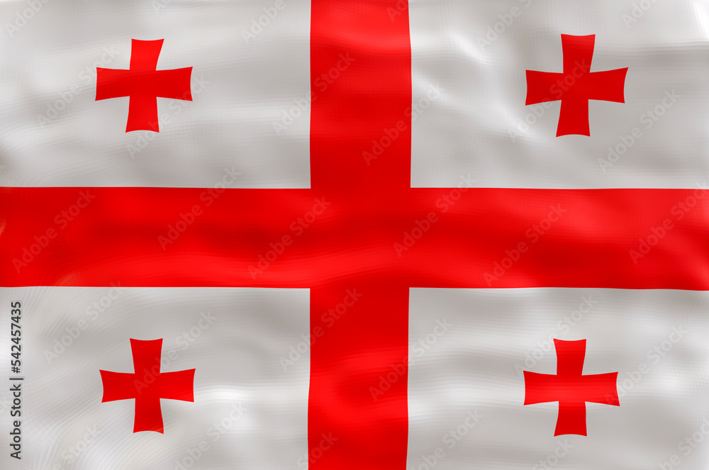 National flag of Georgia. Background with flag of Georgia National flag of Georgia. Background with flag of Georgia