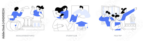 School environment abstract concept vector illustrations.