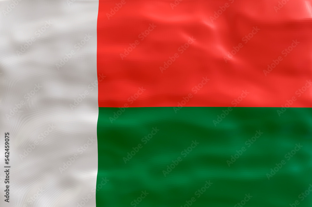 National flag  of Madagascar. Background  with flag  of Madagascar