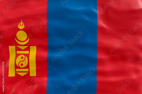 National flag of Mongolia. Background with flag of Mongolia